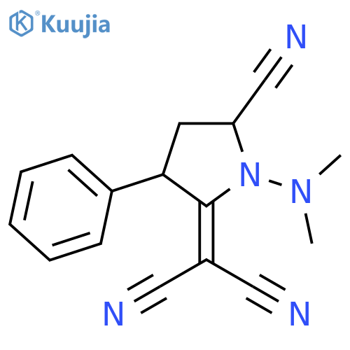 Propanedinitrile,[5-cyano-1-(dimethylamino)-3-phenyl-2-pyrrolidinylidene]- structure