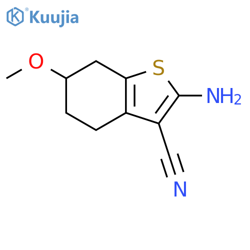 2-amino-6-methoxy-4,5,6,7-tetrahydro-1-benzothiophene-3-carbonitrile structure