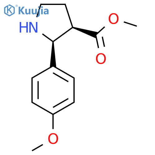 rac-methyl (2R,3S)-2-(4-methoxyphenyl)pyrrolidine-3-carboxylate structure