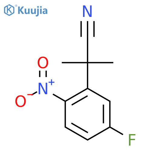 2-(5-fluoro-2-nitrophenyl)-2-methylpropanenitrile structure
