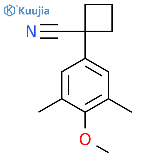 1-(4-methoxy-3,5-dimethylphenyl)cyclobutane-1-carbonitrile structure