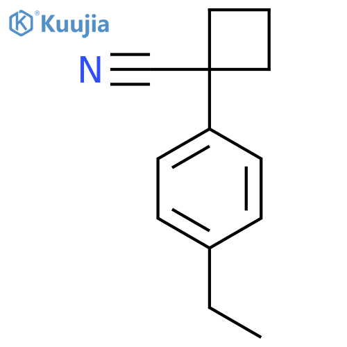 1-(4-ethylphenyl)cyclobutane-1-carbonitrile structure