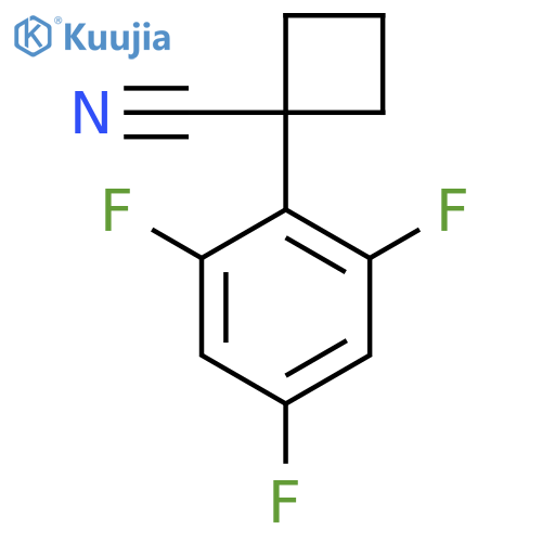 1-(2,4,6-trifluorophenyl)cyclobutane-1-carbonitrile structure