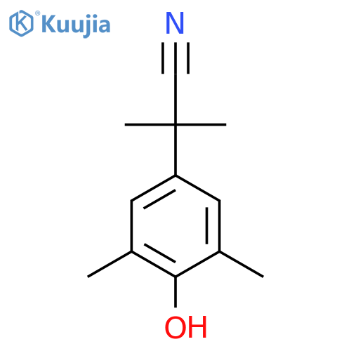 2-(4-hydroxy-3,5-dimethylphenyl)-2-methylpropanenitrile structure