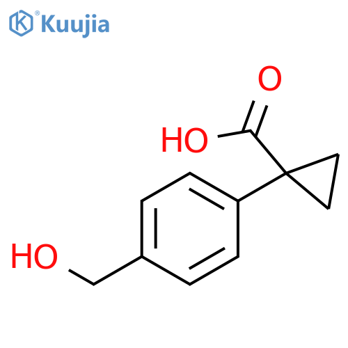 1-[4-(Hydroxymethyl)phenyl]cyclopropane-1-carboxylic acid structure