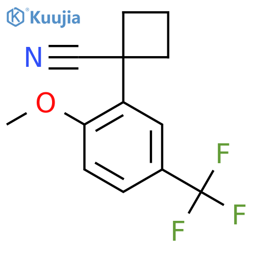 1-2-methoxy-5-(trifluoromethyl)phenylcyclobutane-1-carbonitrile structure