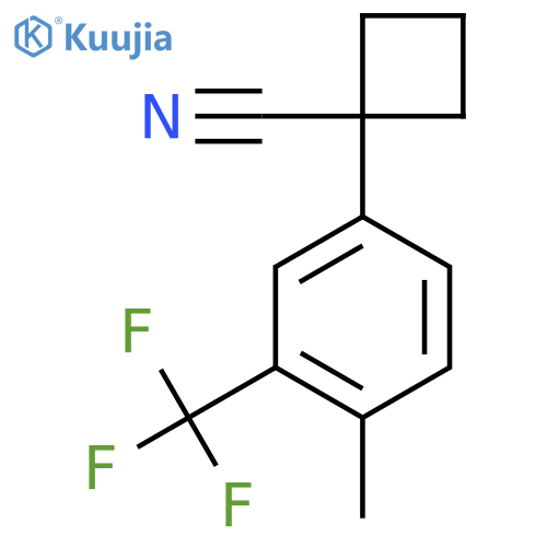 1-4-methyl-3-(trifluoromethyl)phenylcyclobutane-1-carbonitrile structure