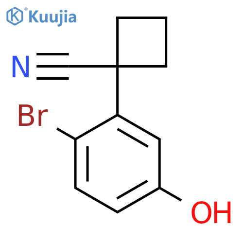 1-(2-bromo-5-hydroxyphenyl)cyclobutane-1-carbonitrile structure