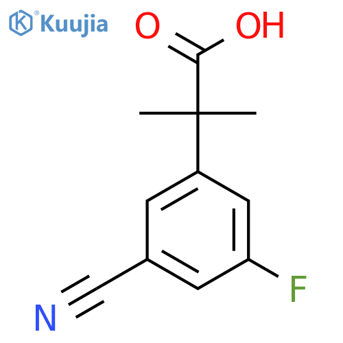 2-(3-Cyano-5-fluorophenyl)-2-methylpropanoic acid structure
