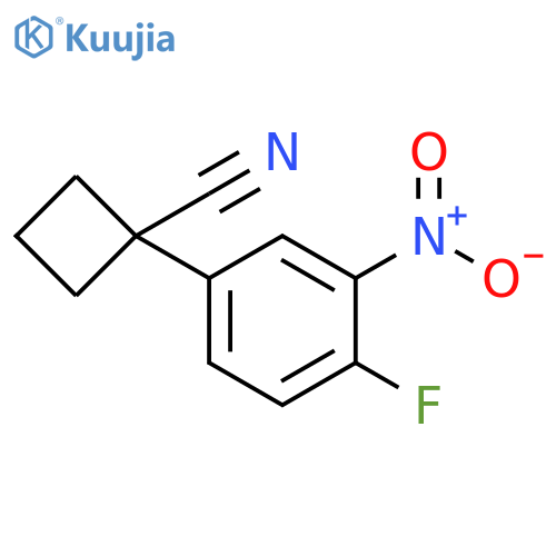 1-(4-fluoro-3-nitrophenyl)cyclobutane-1-carbonitrile structure