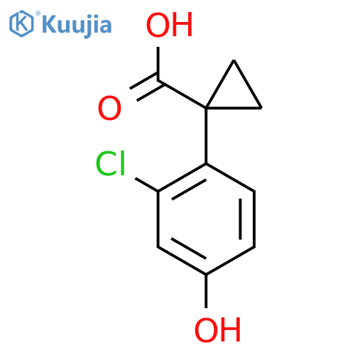 1-(2-chloro-4-hydroxyphenyl)cyclopropane-1-carboxylic acid structure