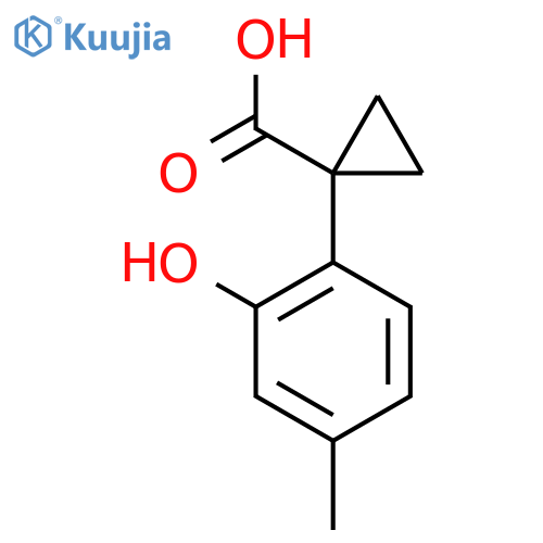 1-(2-Hydroxy-4-methylphenyl)cyclopropane-1-carboxylic acid structure