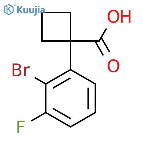 1-(2-Bromo-3-fluorophenyl)cyclobutane-1-carboxylic acid structure