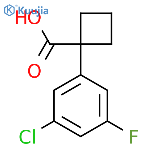 1-(3-chloro-5-fluorophenyl)cyclobutane-1-carboxylic acid structure
