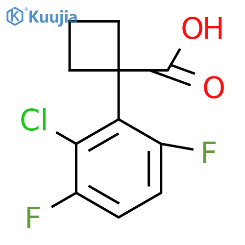1-(2-chloro-3,6-difluorophenyl)cyclobutane-1-carboxylic acid structure
