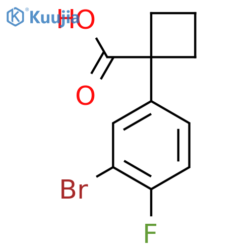 1-(3-bromo-4-fluorophenyl)cyclobutane-1-carboxylic acid structure