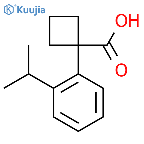 1-2-(propan-2-yl)phenylcyclobutane-1-carboxylic acid structure
