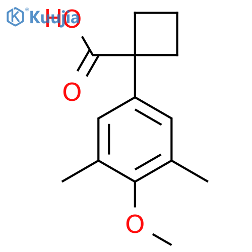 1-(4-methoxy-3,5-dimethylphenyl)cyclobutane-1-carboxylic acid structure