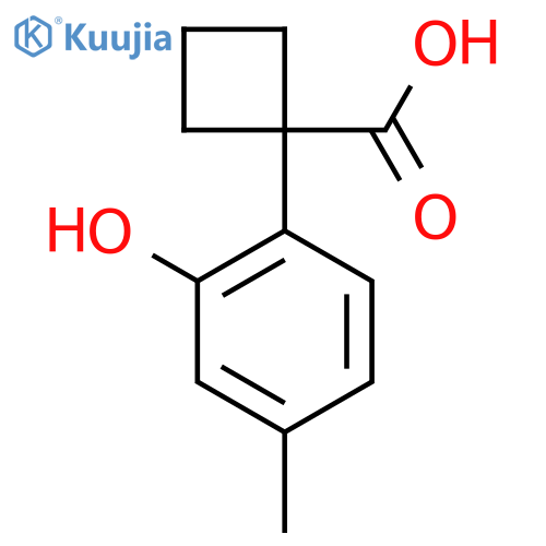 1-(2-hydroxy-4-methylphenyl)cyclobutane-1-carboxylic acid structure
