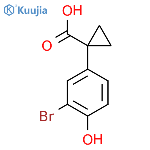 1-(3-bromo-4-hydroxyphenyl)cyclopropane-1-carboxylic acid structure