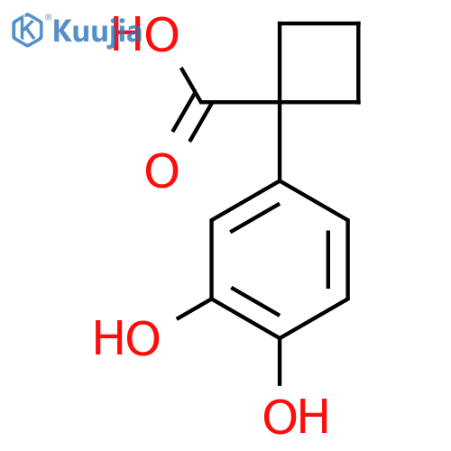 1-(3,4-dihydroxyphenyl)cyclobutane-1-carboxylic acid structure