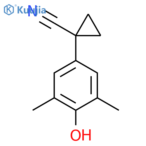 1-(4-hydroxy-3,5-dimethylphenyl)cyclopropane-1-carbonitrile structure