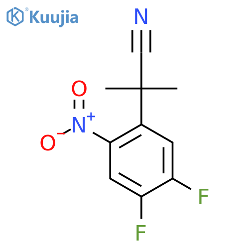 2-(4,5-difluoro-2-nitrophenyl)-2-methylpropanenitrile structure