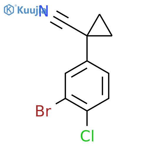 1-(3-bromo-4-chlorophenyl)cyclopropane-1-carbonitrile structure
