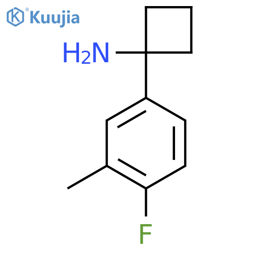 1-(4-fluoro-3-methylphenyl)cyclobutan-1-amine structure