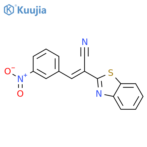 (2E)-2-(1,3-benzothiazol-2-yl)-3-(3-nitrophenyl)prop-2-enenitrile structure