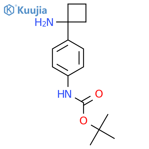 tert-butyl N-4-(1-aminocyclobutyl)phenylcarbamate structure