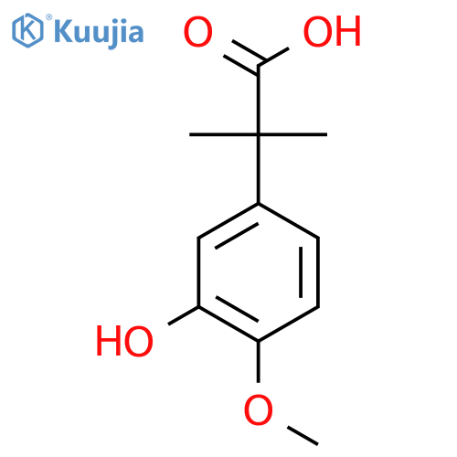 2-(3-hydroxy-4-methoxyphenyl)-2-methylpropanoic acid structure