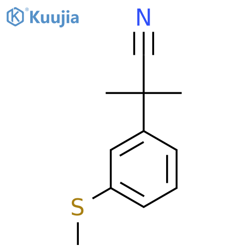 2-methyl-2-3-(methylsulfanyl)phenylpropanenitrile structure