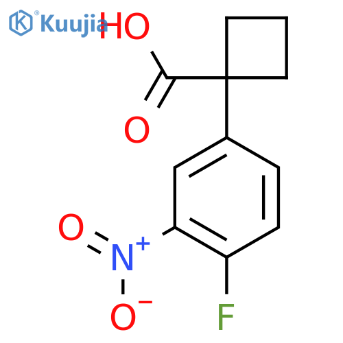 1-(4-Fluoro-3-nitrophenyl)cyclobutane-1-carboxylic acid structure