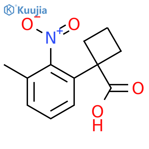 1-(3-methyl-2-nitrophenyl)cyclobutane-1-carboxylic acid structure