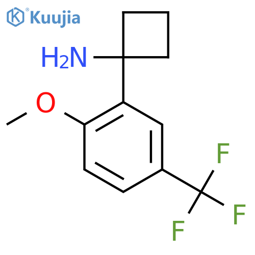 1-2-methoxy-5-(trifluoromethyl)phenylcyclobutan-1-amine structure