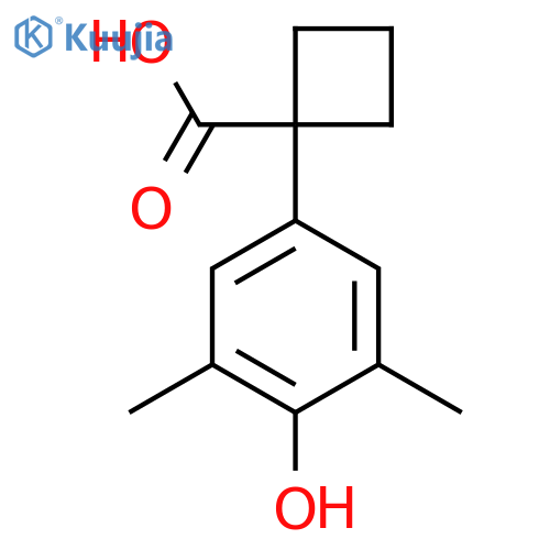 1-(4-Hydroxy-3,5-dimethylphenyl)cyclobutane-1-carboxylic acid structure