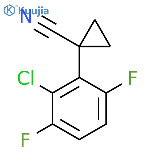 1-(2-chloro-3,6-difluorophenyl)cyclopropane-1-carbonitrile structure
