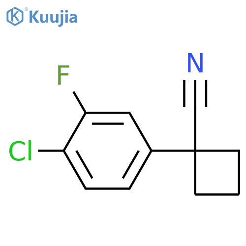 1-(4-chloro-3-fluorophenyl)cyclobutane-1-carbonitrile structure