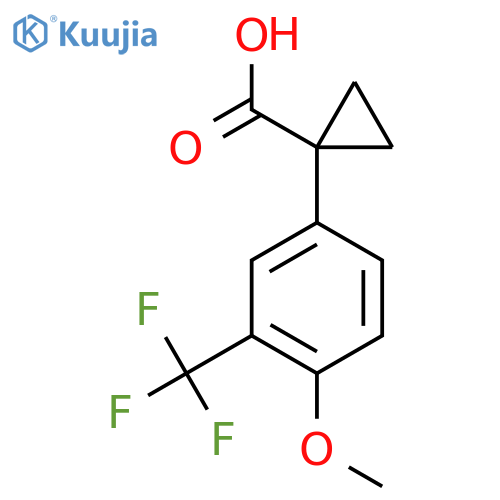 1-4-methoxy-3-(trifluoromethyl)phenylcyclopropane-1-carboxylic acid structure