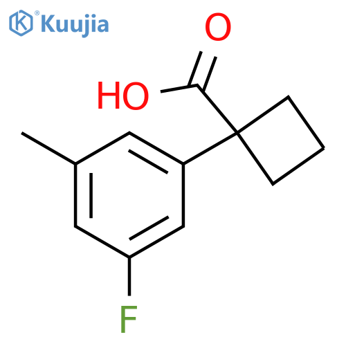 1-(3-fluoro-5-methylphenyl)cyclobutane-1-carboxylic acid structure