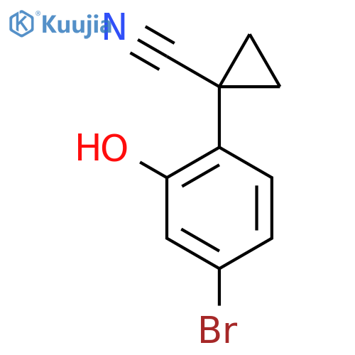 1-(4-bromo-2-hydroxyphenyl)cyclopropane-1-carbonitrile structure