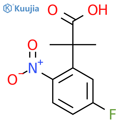 2-(5-fluoro-2-nitrophenyl)-2-methylpropanoic acid structure