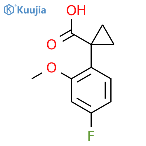 1-(4-fluoro-2-methoxyphenyl)cyclopropane-1-carboxylic acid structure