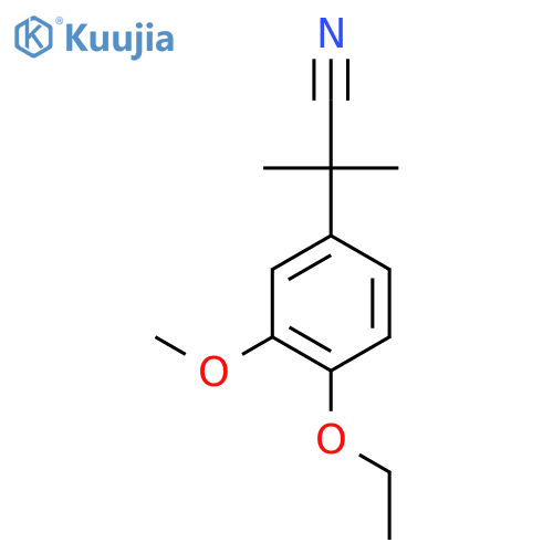 2-(4-ethoxy-3-methoxyphenyl)-2-methylpropanenitrile structure