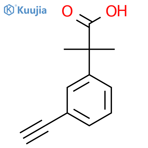 2-(3-ethynylphenyl)-2-methylpropanoic acid structure