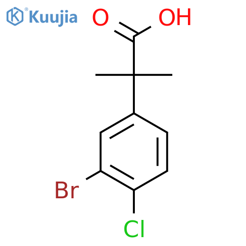 2-(3-bromo-4-chlorophenyl)-2-methylpropanoic acid structure