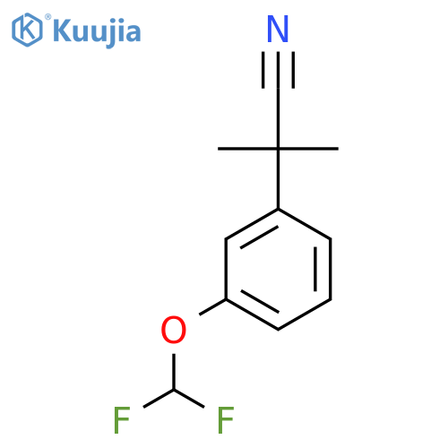 2-3-(difluoromethoxy)phenyl-2-methylpropanenitrile structure