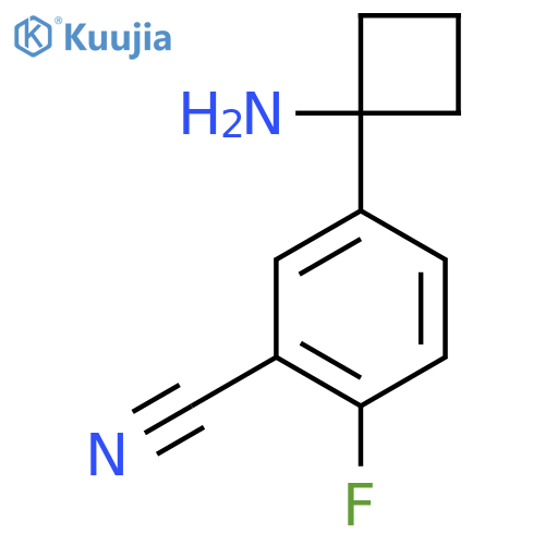 5-(1-aminocyclobutyl)-2-fluorobenzonitrile structure