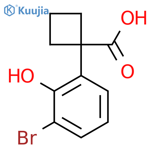 1-(3-bromo-2-hydroxyphenyl)cyclobutane-1-carboxylic acid structure